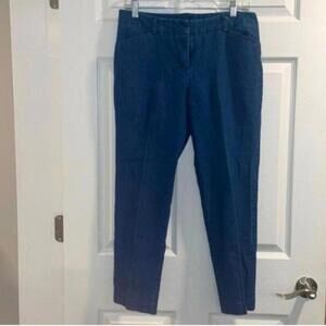 Larry Levine Blue Denim Jean Chambray Pants Stretch Casual